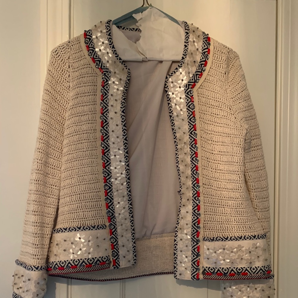 Tory Burch beaded jacket, size small